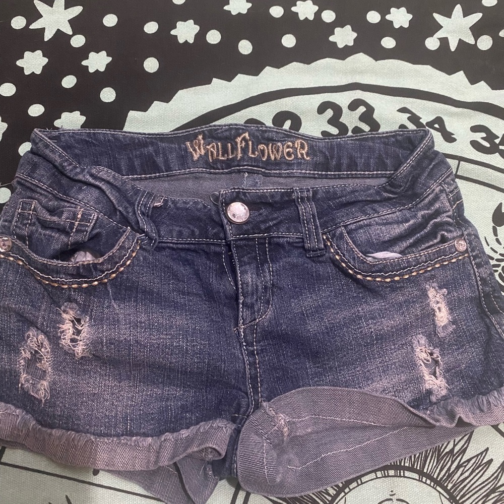 Jean shorts.